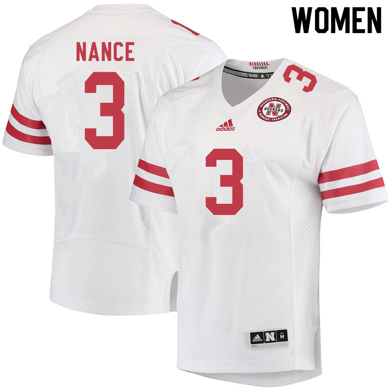 Women #3 Jamie Nance Nebraska Cornhuskers College Football Jerseys Sale-White